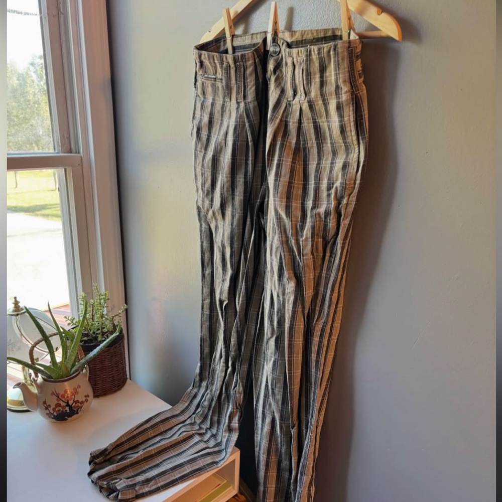 Linen Blend Plaid Pants- Academia/ Book-Lover’s Dream Style!